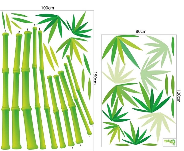 Decal trang trí tết bụi tre xanh