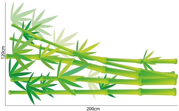 Decal trang trí tết bụi tre xanh