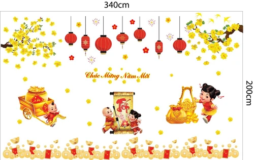 Combo decal trang trí ngày tết phát tài