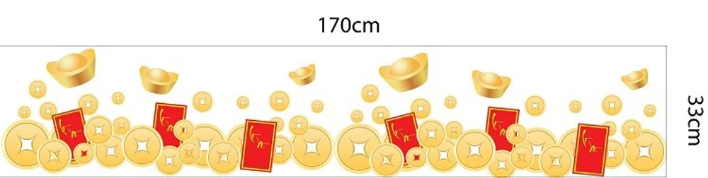 Decal dán chân tường tiền vàng 4