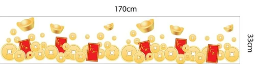 Decal dán chân tường tiền vàng 4