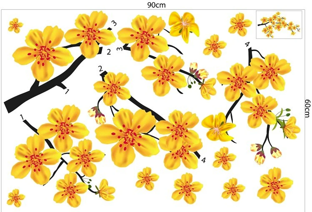 Combo Decal Trang Trí Tết Thần Tài Chúc Mừng Năm Mới Phát Tài Phát Lộc