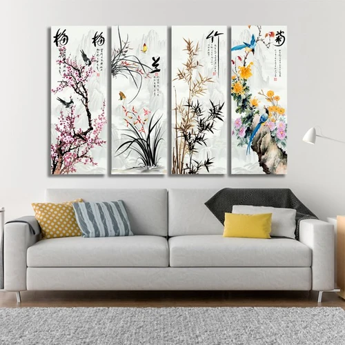 Tranh treo tường hoa lá sơn thủy