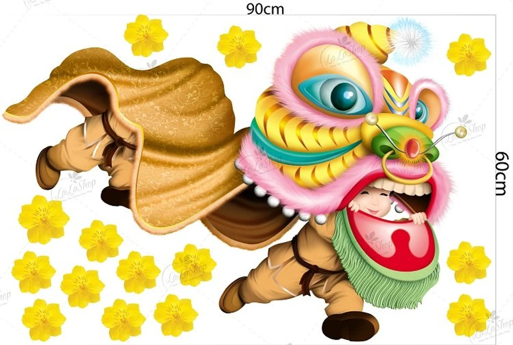 Combo Decal Trang Trí Tết Xuân An Khang Thịnh Vượng Vạn Sự Như Ý