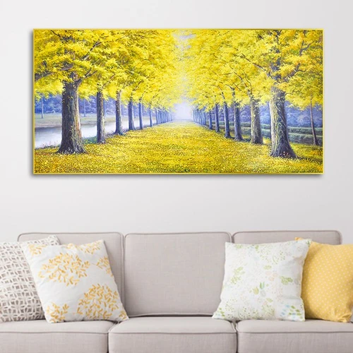Tranh treo tường con đường lá vàng