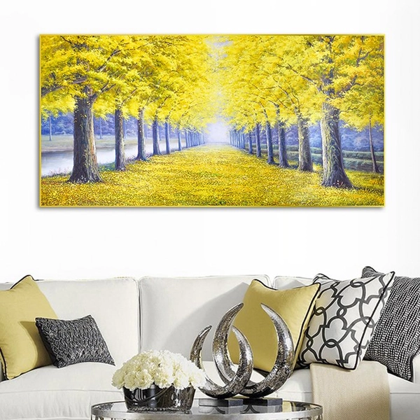 Tranh treo tường con đường lá vàng