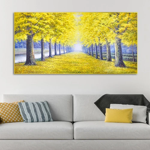 Tranh treo tường con đường lá vàng