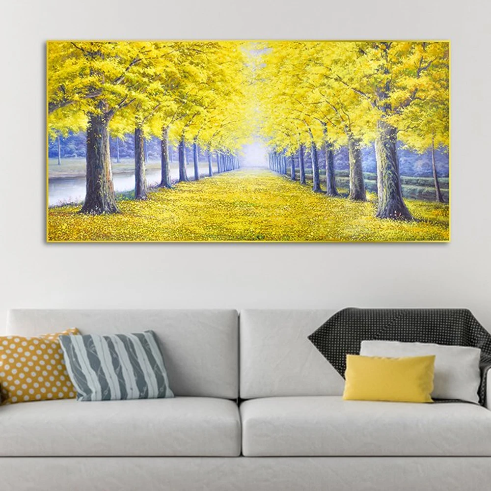 Tranh treo tường con đường lá vàng