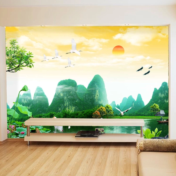 Tranh dán tường phong cảnh núi rừng