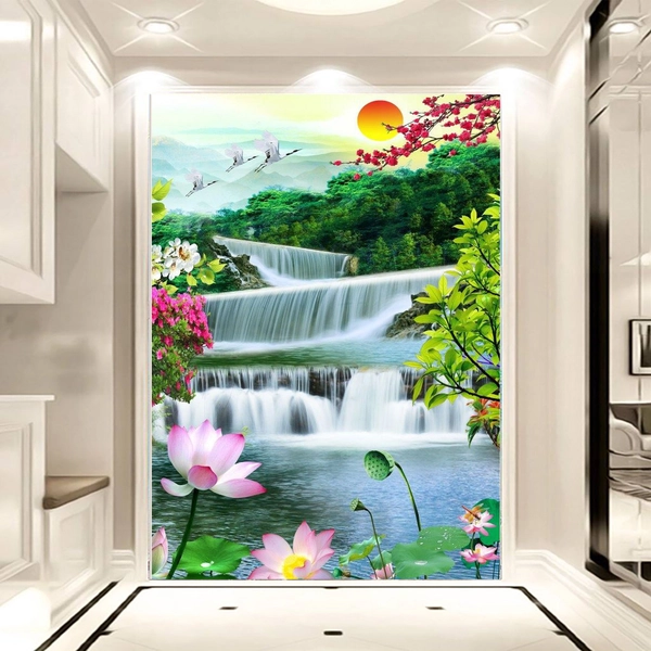 Tranh dán tường phong cảnh núi rừng