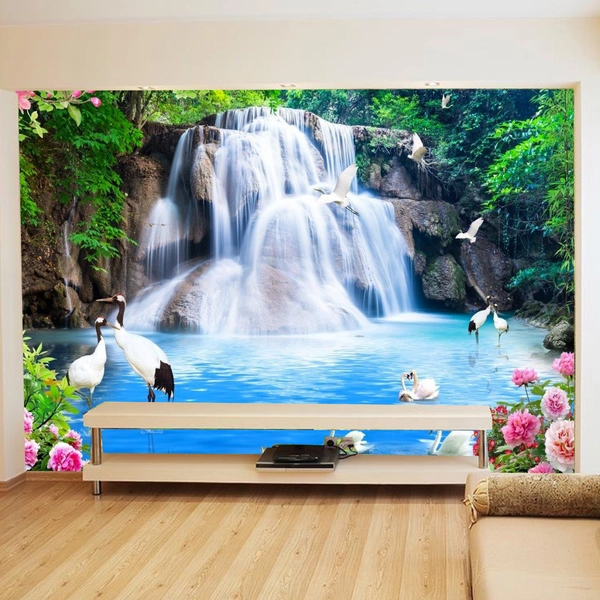 Tranh dán tường 3D Thác nước thiên nhiên