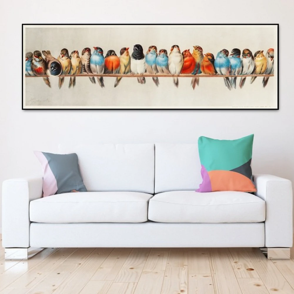 Tranh treo tường đàn chim sắc màu