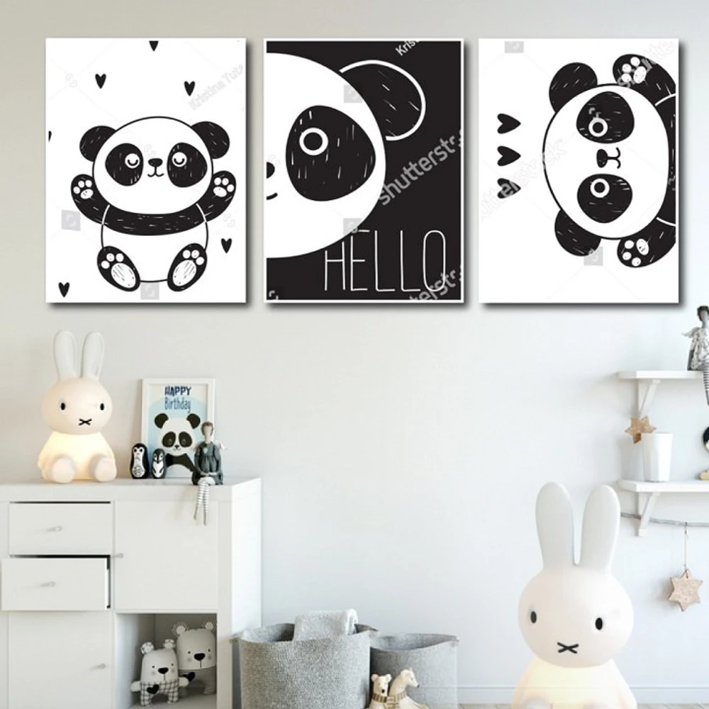 Tranh treo tường gấu trúc ngộ nghĩnh