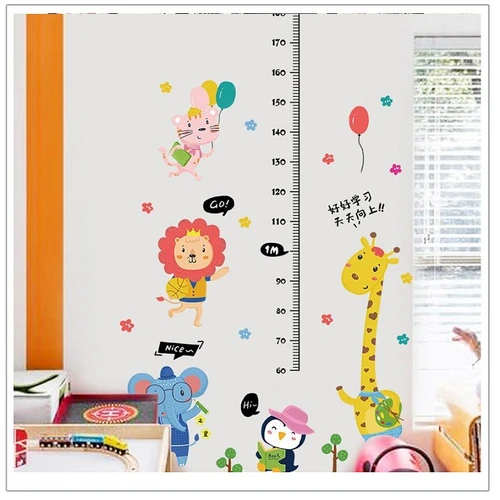 Decal dán tường thước đo hươu vàng tập vẽ