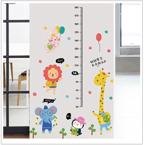 Decal dán tường thước đo hươu vàng tập vẽ