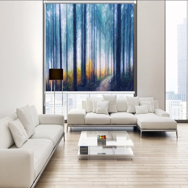 Tranh Rèm Cửa 3D Khu Rừng Mờ Ảo