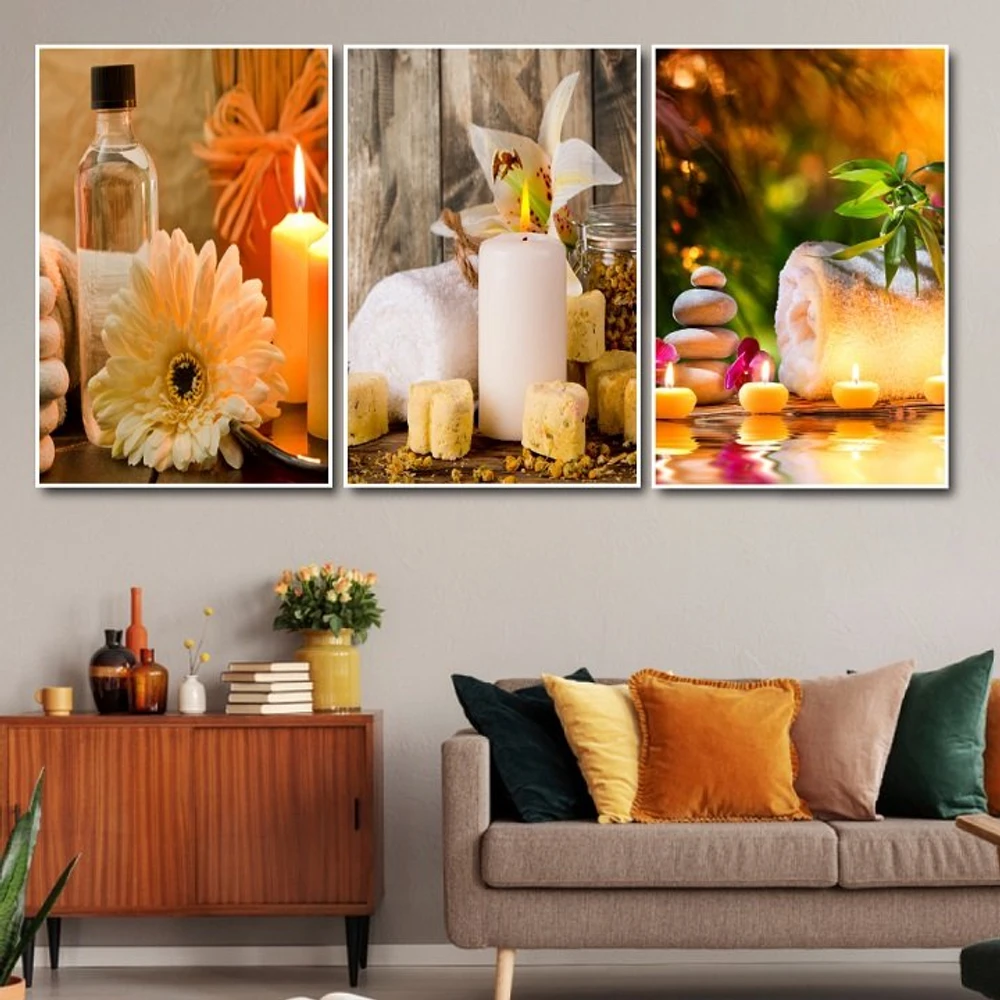 tranh treo tường spa massage nến thơm