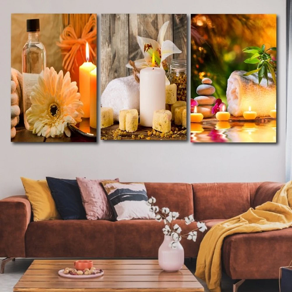 tranh treo tường spa massage nến thơm