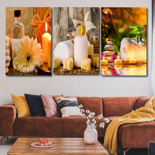tranh treo tường spa massage nến thơm