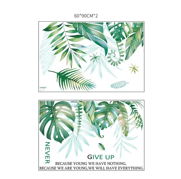 Decal dán tường giàn cây xanh lá to 2