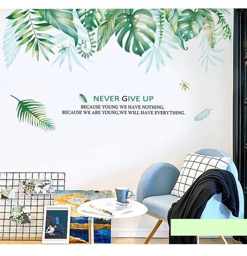 Decal dán tường giàn cây xanh lá to 2