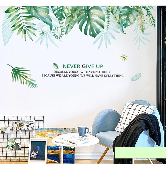 Decal dán tường giàn cây xanh lá to 2