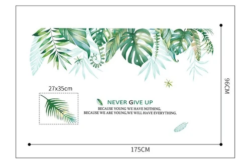 Decal dán tường giàn cây xanh lá to 2