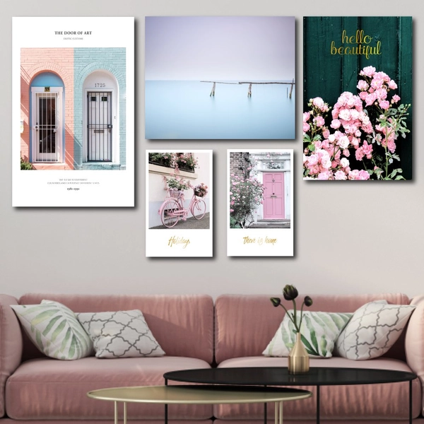 Tranh treo tường màu hồng bình yên