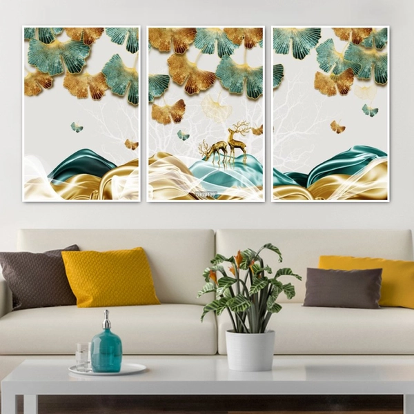 Tranh Treo Tường 3D Đôi Hươu Nghệ Thuật