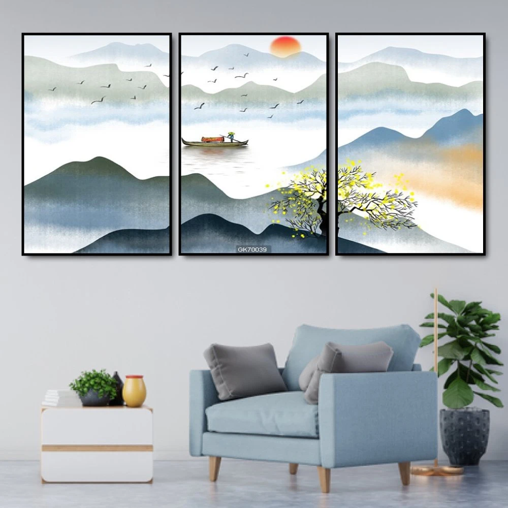 Tranh Canvas Treo Tường Non Nước Hữu Tình