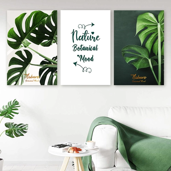 Tranh treo tường lá xanh nhiệt đới tươi mát