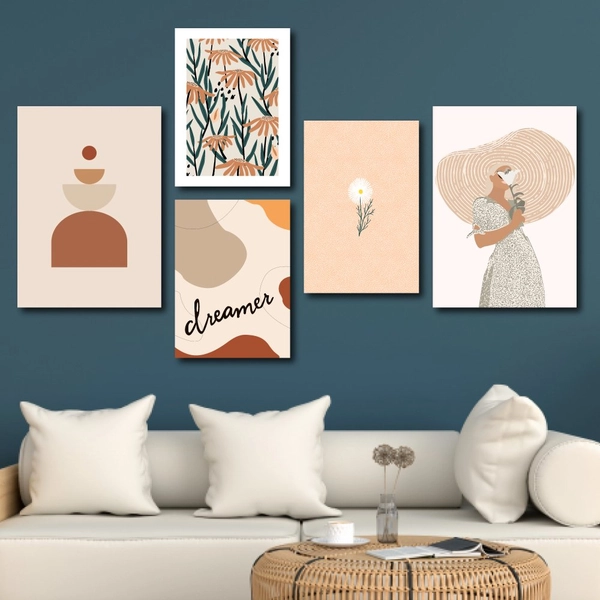 Tranh treo tường cô gái và những đóa hoa