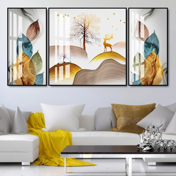 Tranh treo tường nghệ thuật rừng và nai