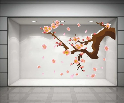 Decal cành đào hồng may mắn 2 (HN)