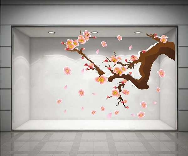 Decal cành đào hồng may mắn 2 (HN)