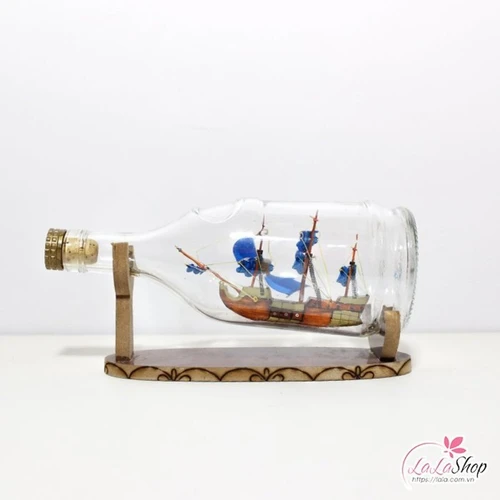 Thuyền Buồm Mỹ Nghệ Trong Chai 3 size 20x8x10