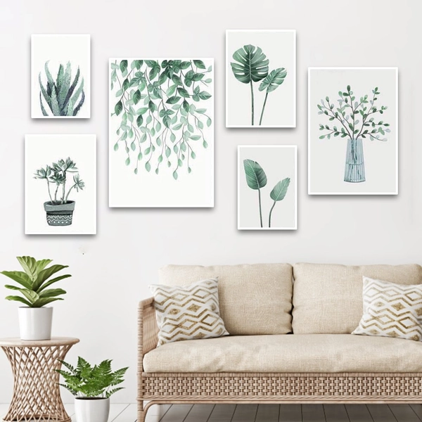 tranh treo tường cây và lá xanh
