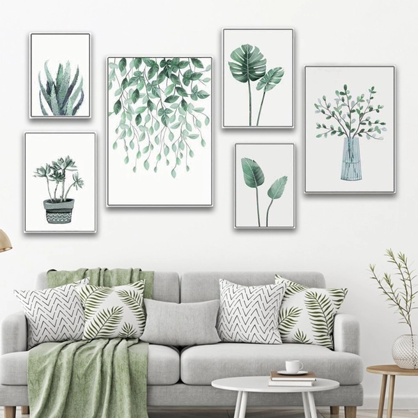 tranh treo tường cây và lá xanh