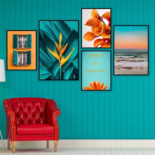 Tranh treo tường hoa vàng everyday is a fresh start