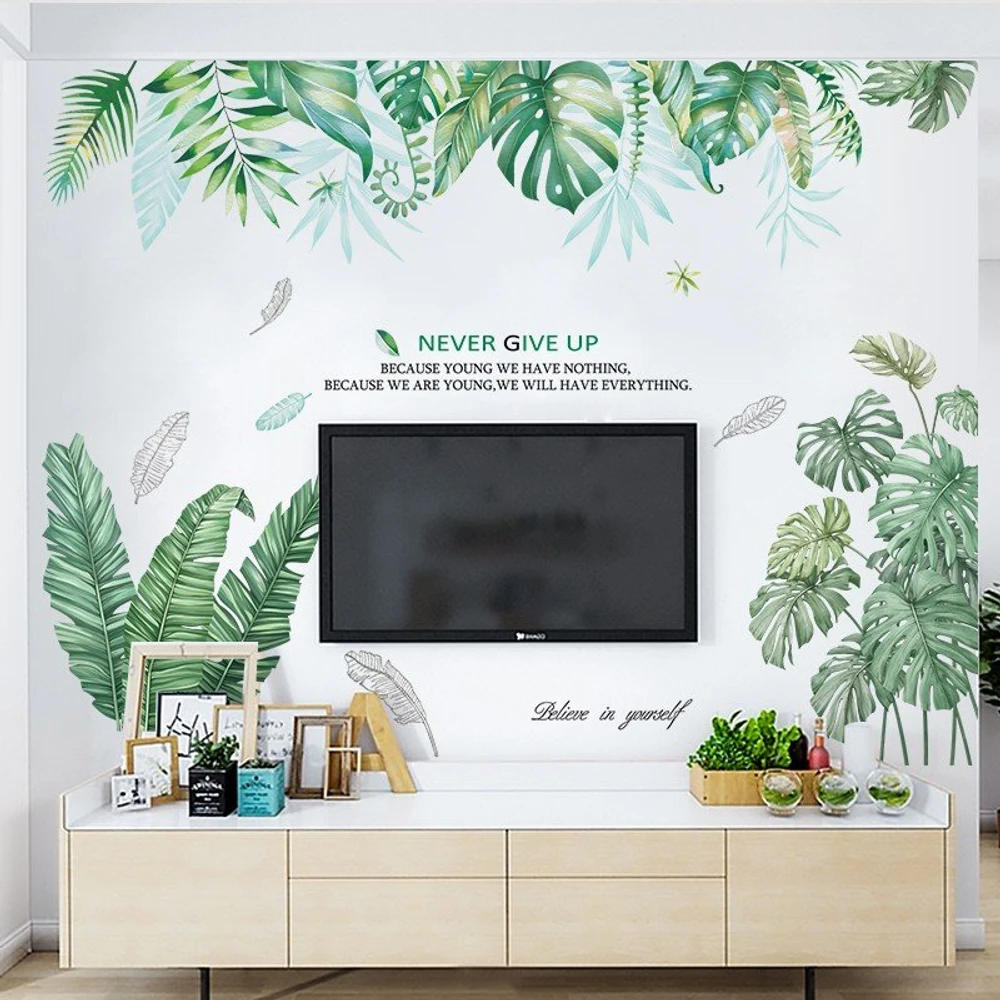 Combo dán tường lá xanh tươi mát