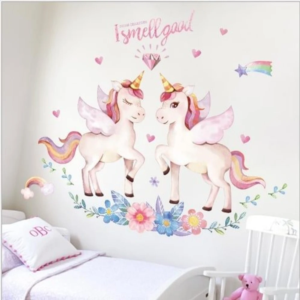 Decal dán tường kì lân hồng