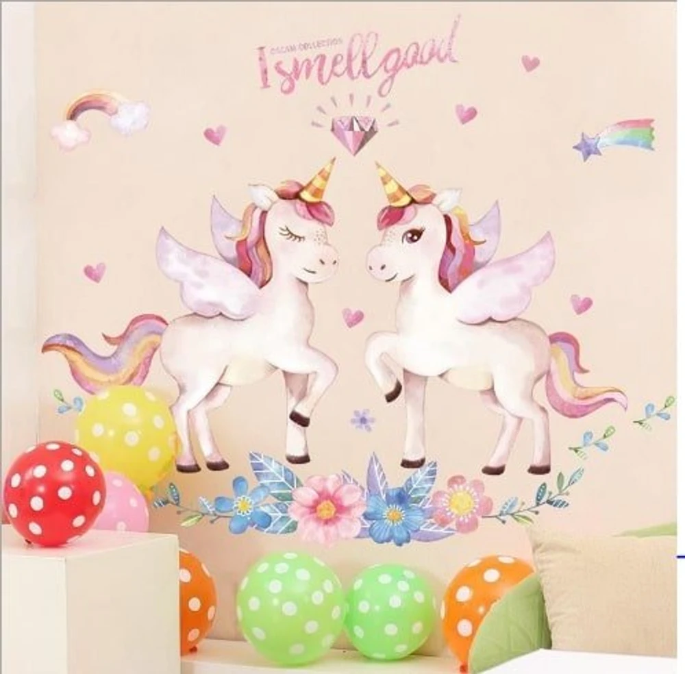 Decal dán tường kì lân hồng