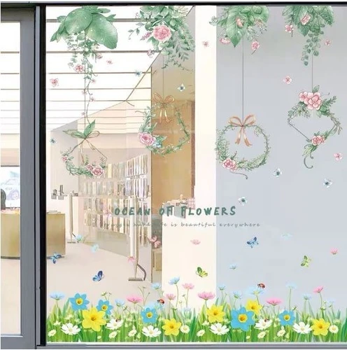 Decal dán tường vườn dây leo