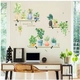 Decal treo tường kệ gỗ và chậu cây xanh