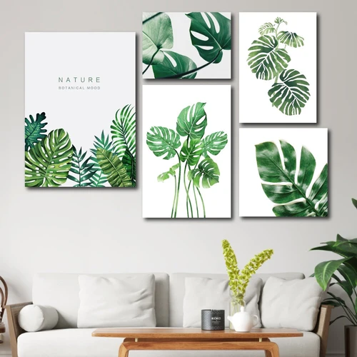 Tranh treo tường lá xanh nhiệt đới 2