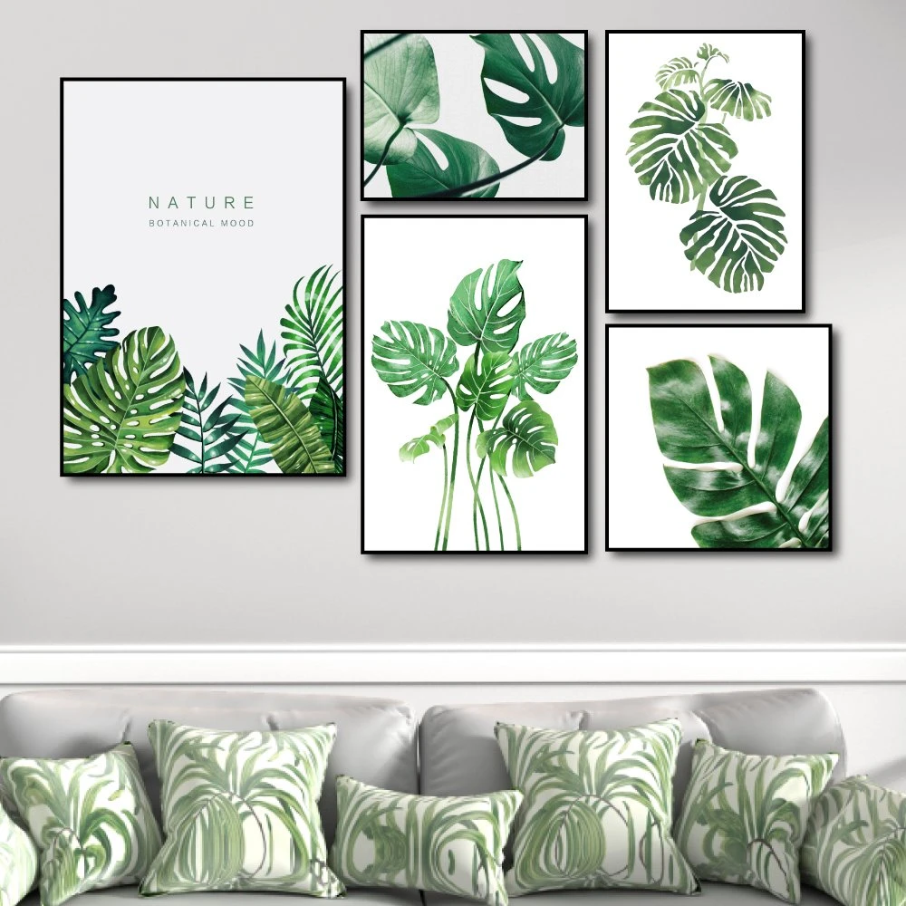 Tranh treo tường lá xanh nhiệt đới 2