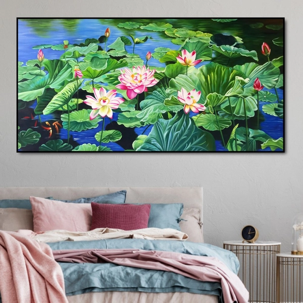 Tranh treo tường hồ sen 3d