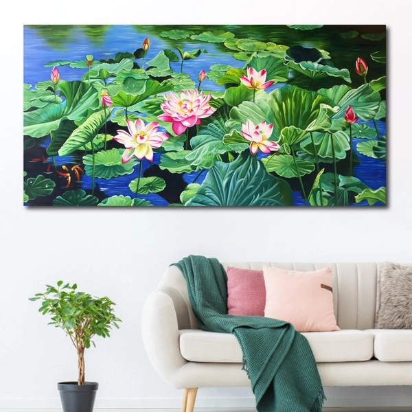 Tranh treo tường hồ sen 3d