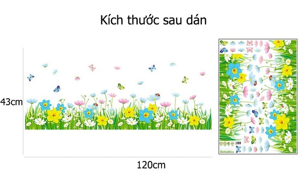 Combo Decal dán chân tường và vườn dây leo