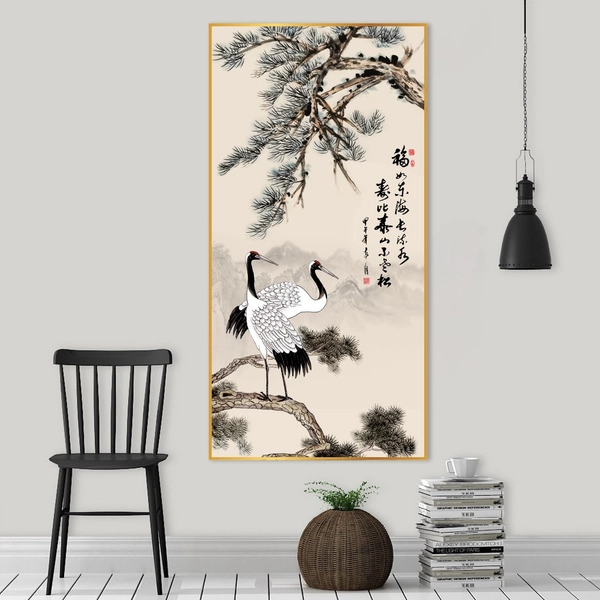 Tranh thủy mặc tùng hạc diên niên
